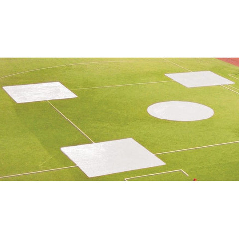 Jaypro Baseball Tarp with Ground Stakes (10' Square - 6 oz. Polyethylene) (3 Base) AFC-BC3