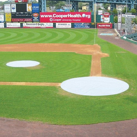 Jaypro Baseball Tarp with Ground Stakes (26' Round - 6 oz. Polyethylene) (Home Plate) AFC-HP