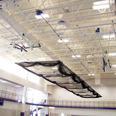 Jaypro Batting Cages - Ceiling Suspended, Retractable (70'L x 12'W x 11'H) BBC-700B