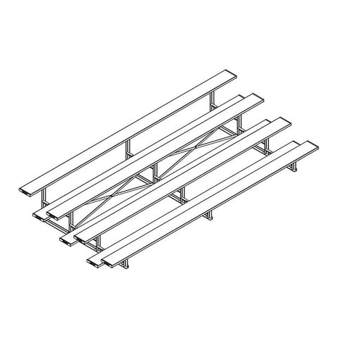 Jaypro Bleacher - 15' (4 Row - Single Foot Plank) - All Aluminum BLCH-4AL