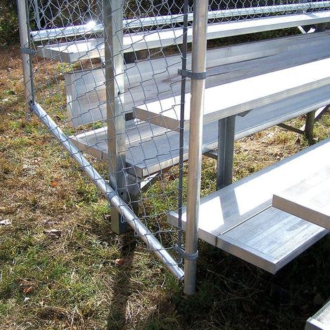Jaypro Bleacher - 15' (5 Row - Single Foot Plank with Chain Link Rail) - Enclosed BLCH-5C