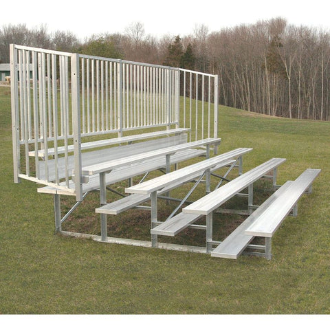 Jaypro Bleacher - 15' (5 Row - Single Foot Plank, with Guard Rail) - Enclosed (Powder Coated) BLCH-5GRPC