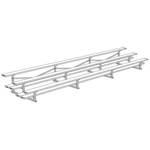 Jaypro Bleacher - 21' (3 Row - Double Foot Plank) - All Aluminum BLDP-321AL