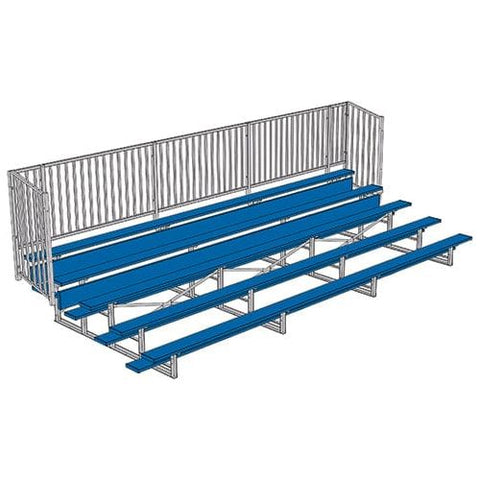 Jaypro Bleacher - 21' (5 Row - Single Foot Plank with Guard Rai) - Enclosed (Powder Coated) BLCH-521GRPC