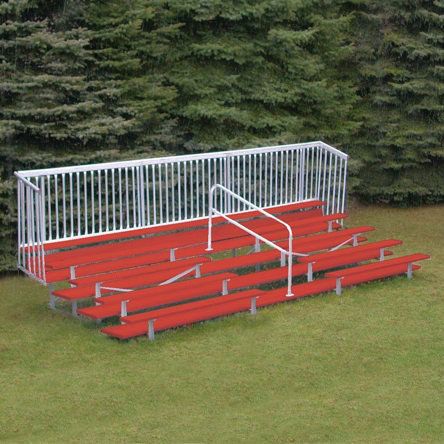 Bank Row Rails Jaypro Bleacher - 21' (5 Row - Single Foot Plank with Guard Rail & Ais ...