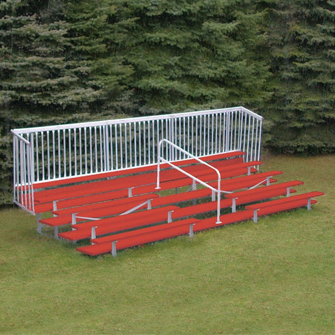 Jaypro Bleacher - 21' (5 Row - Single Foot Plank with Guard Rail & Aisle) - Enclosed (Powder Coated) BLCH-521ASGRPC