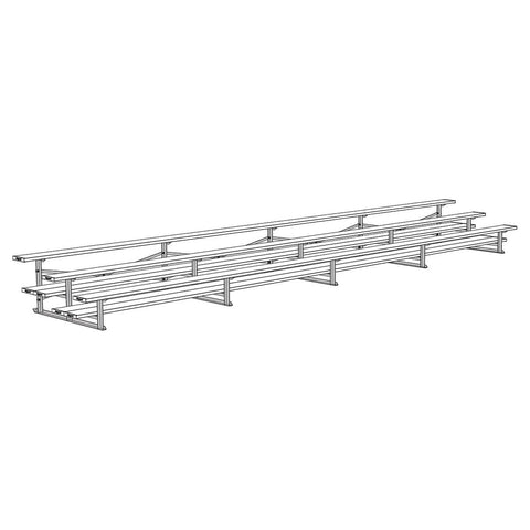 Jaypro Bleacher - 27' (3 Row - Double Foot Plank) - All Aluminum BLDP-327AL