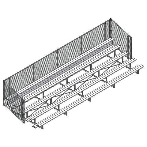 Jaypro Bleacher - 27' (5 Row - Single Foot Plank with Chain Link Rail) - Enclosed BLCH-527C