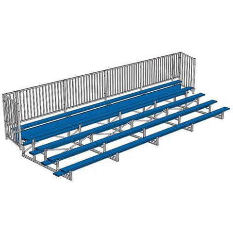 Jaypro Bleacher - 27' (5 Row - Single Foot Plank with Guard Rail) - Enclosed (Powder Coated) BLCH-527GRPC