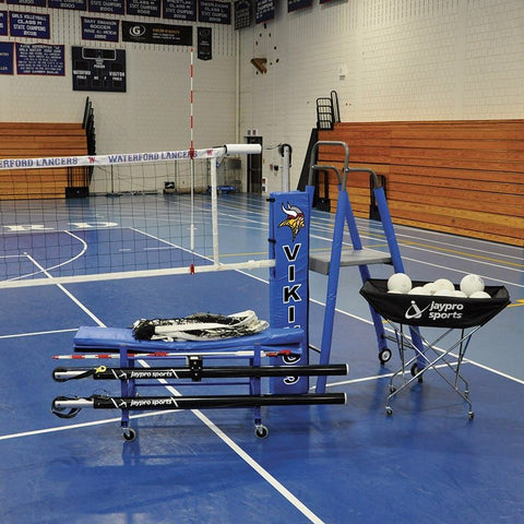 Jaypro FeatherLite Volleyball System Deluxe Package (3-1/2 in. Floor Sleeve) PVB-5PKGDX