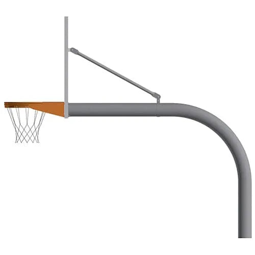 Jaypro Gooseneck Basketball System (5-9/16" Pole with 6' Offset) 54"W x 36"H Aluminum Fan Backboard