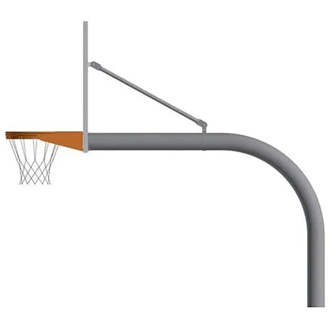 Jaypro Gooseneck Basketball System (5-9/16" Pole with 6' Offset) 72"W x 42"H Perforated Steel Backboard