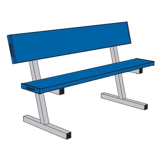 Jaypro Portable Courtside Bench with Seat Back - 5 ft. (Powder Coated) PB40PC