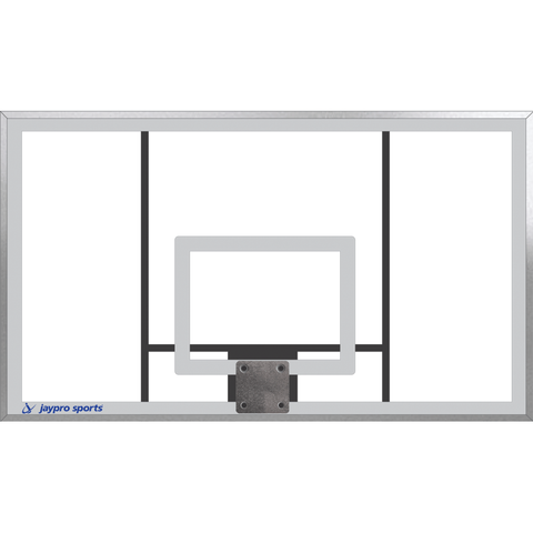 Jaypro Straight Post Basketball System (4-1/2" Pole with 4' Offset) 72"W x 42"H Acrylic Backboard