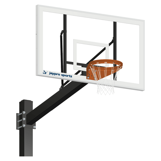 Jaypro Titan Basketball System (6"x 6" Pole with 6' Offset) 72" Acrylic Backboard (Surface Mount)