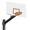 Image of Jaypro Titan Basketball System (6"x 6" Pole with 6' Offset) 72" Steel Backboard (Surface Mount)