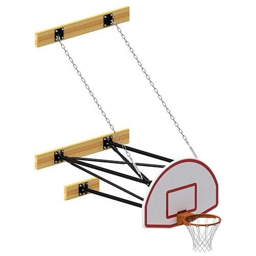 Jaypro Wall-Mounted Basketball Backstop 3-Point Fan Backboard