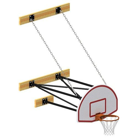 Jaypro Wall-Mounted Basketball Backstop 3-Point Fan Backboard