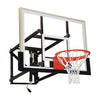 Image of Jaypro Wall-Mounted Basketball Backstop Adjustable Height Glass Backboard (Indoor/Outdoor)