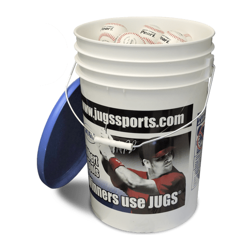 JUGS Youth League Pearl Pitching Machine Baseballs Bucket (4 Dozen) B5215