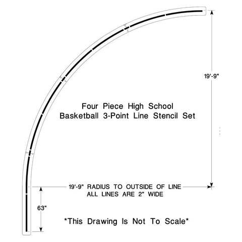 Newstripe High School Basketball 3-point Line Stencil 10003651