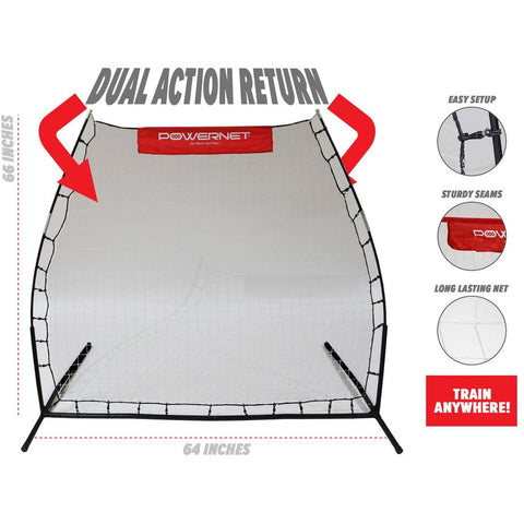 Powernet Rebounder Training Net And 6' x 4' Fast Pass Rebounder Trainer Soccer Bundle 1126