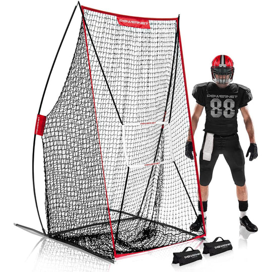 thumbnail image 2 of Navaris Football Throwing Net – 8x8ft With 5 Target Pockets, Includes Carry Bag 2 of 12