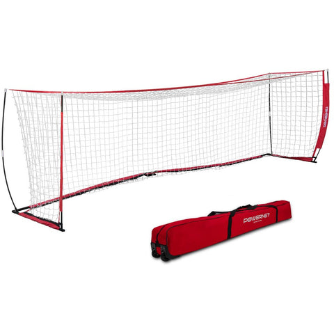 Powernet Soccer Goal 18.5' x 6.5' Portable Bow Style Net (1 Goal & 1 Wheeled Carrying Bag) S023
