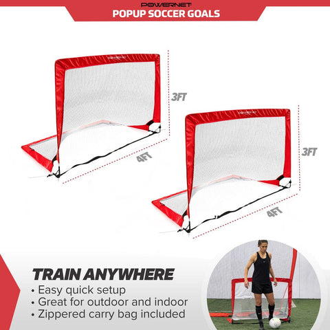 Powernet Soccer Popup Net Portable Goal 4'x3' (PAIR) S004