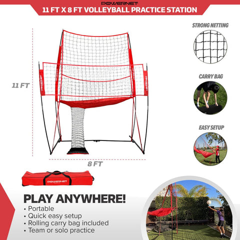 Powernet Volleyball Practice Net Station 8'x 11' V001