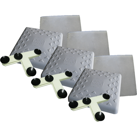Soft Touch Set of 3 14” Indoor Base Covers W/ Mounting Tees, And Friction Pads IN1400