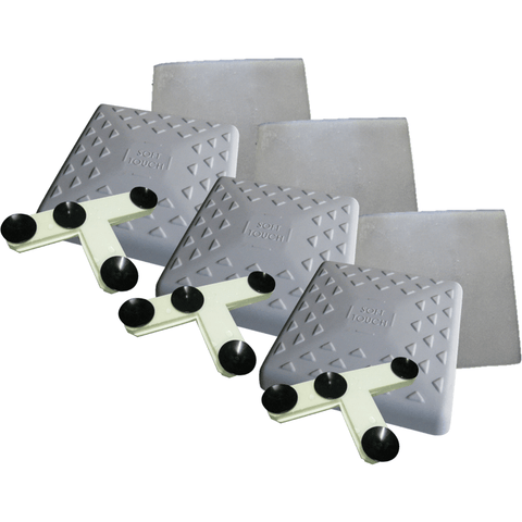 Soft Touch Set of 3 15” Indoor Base Covers W/ Mounting Tees, And Friction Pads IN1500