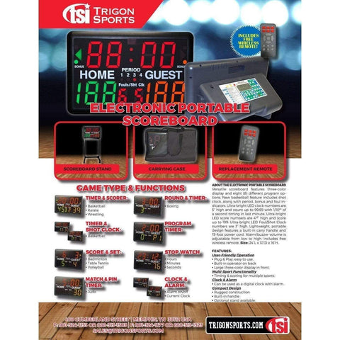 Trigon Sports Multi-Sport Indoor Tabletop Scoreboard Timer SCORE